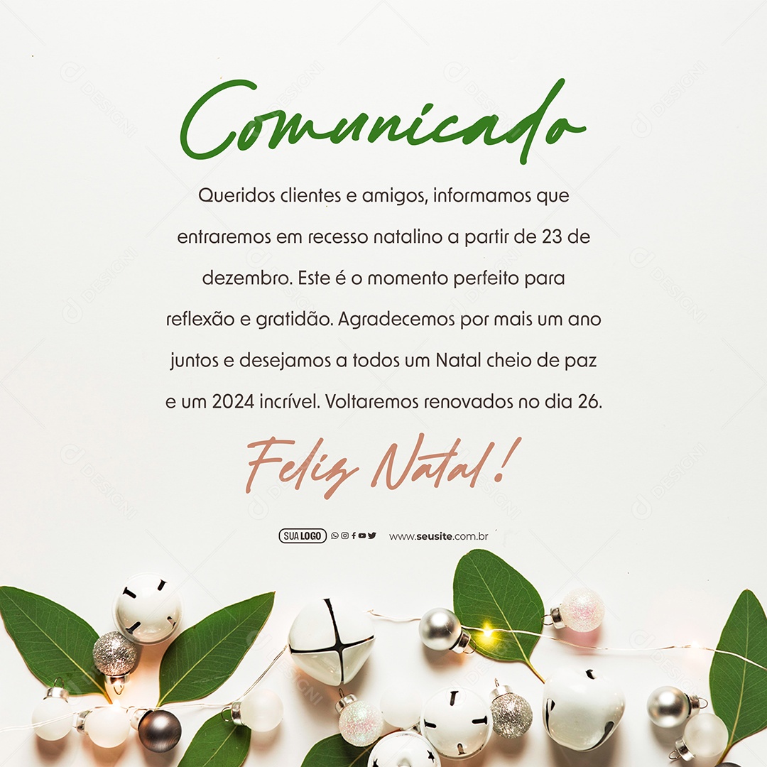 Feliz Natal Comunicado Queridos Clientes E Amigos Informamos Que