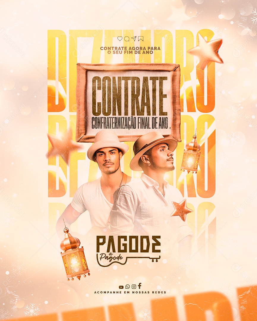 Flyer Ano Novo Contrate Confraternização Final de Ano Pagode do Pagode Social Media PSD Editável