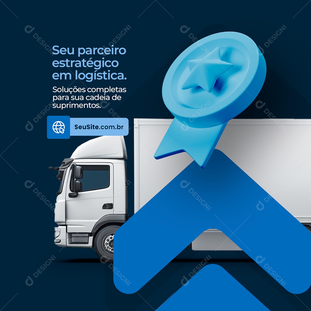 Transportadora Seu Parceiro Estratégico em Logística Social Media PSD Editável