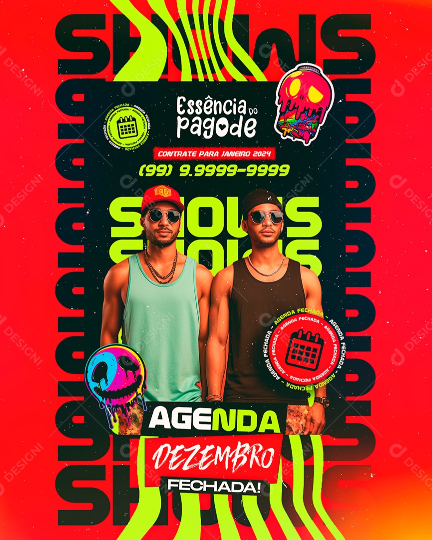 Flyer Essência Do Pagode Shows Agenda Dezembro Fechada Social Media PSD Editável