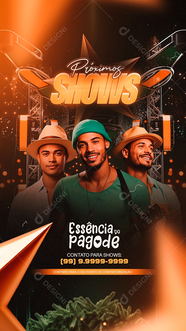 Story Flyer Réveillon Essência Do Pagode Próximos Shows Social Media PSD Editável