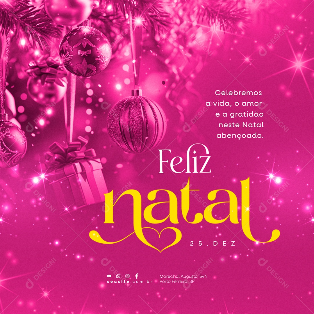 Social Media Feliz Natal 25 de Dezembro PSD Editável