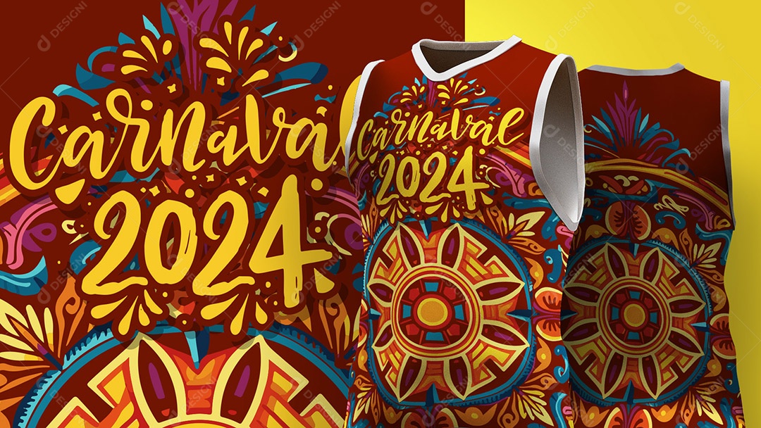 Abadá de Carnaval Estampa de Camisa Texto Carnaval 2024 Ai + EPS