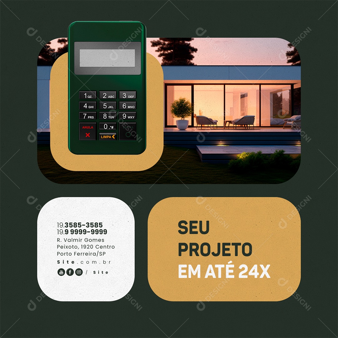 Arquiteto Seu Projeto em Até 24x Social Media PSD Editável