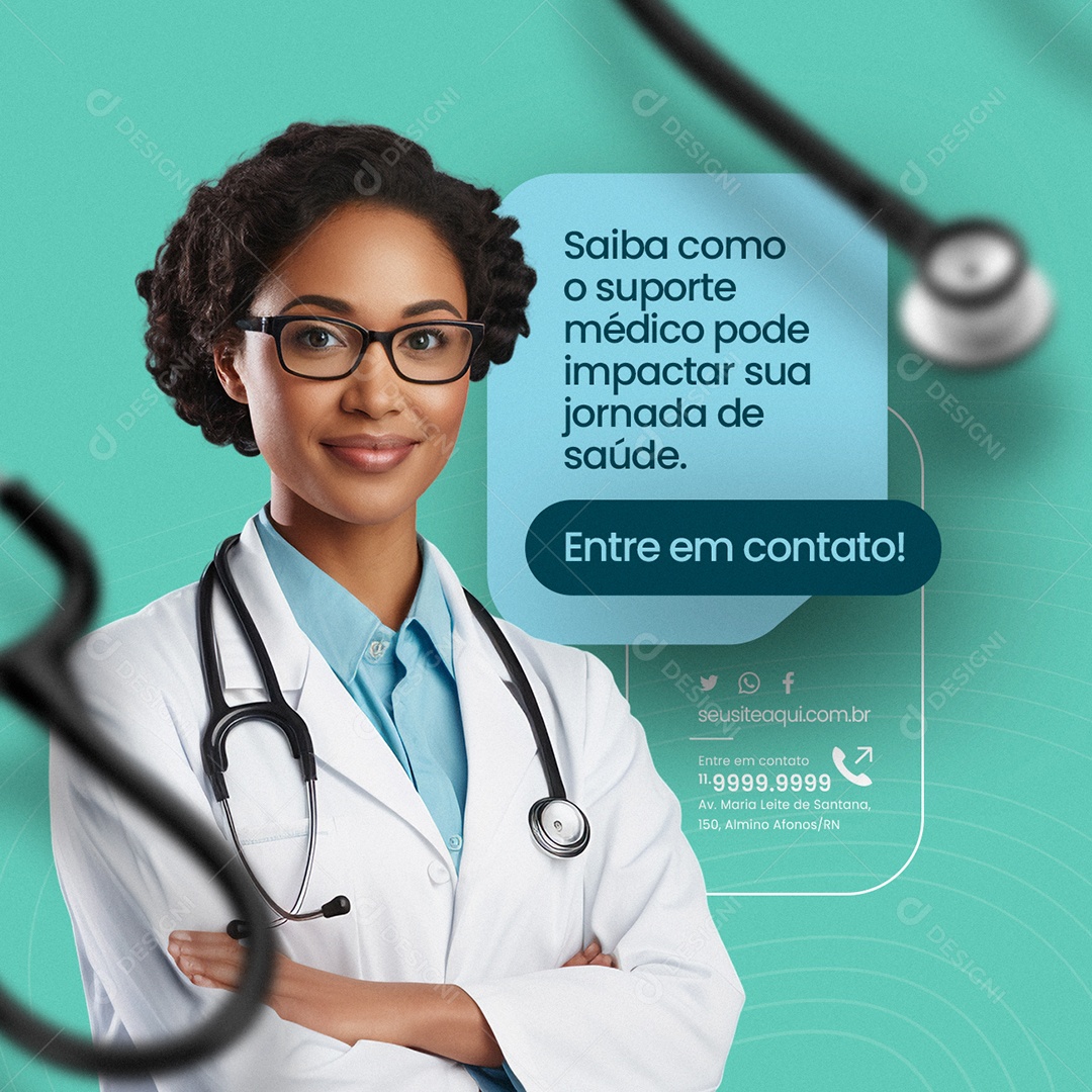 Bariátrica Saiba Como o Suporte Médico pode Impactar sua Jornada de Saúde Social Media PSD Editável