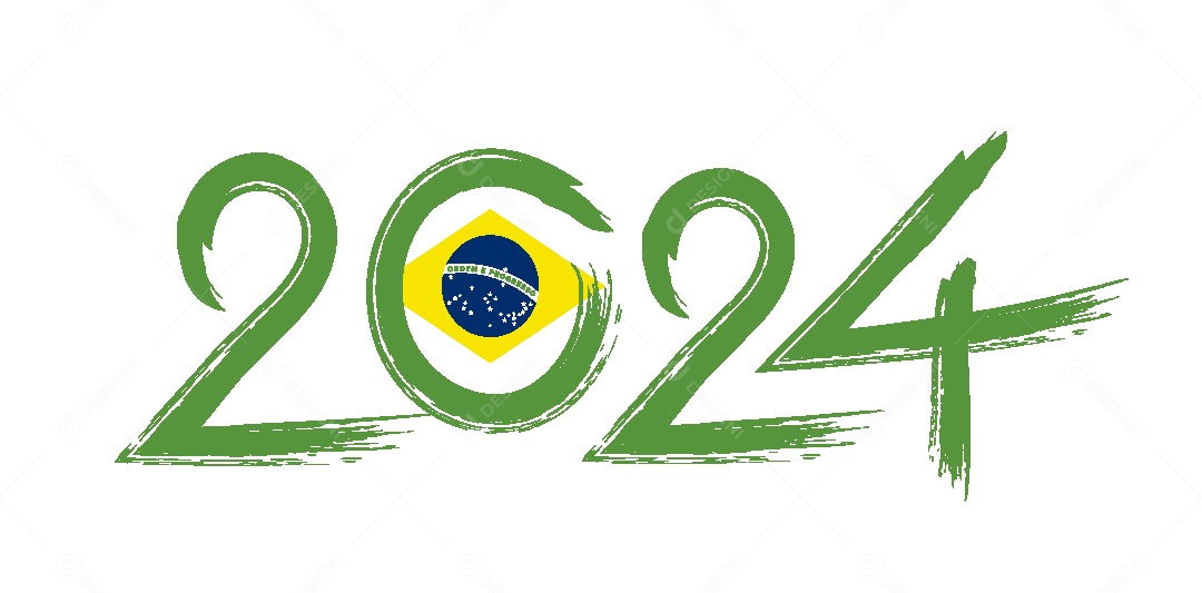 Feliz Ano Novo 2024 Brasil Ilustração Vetor EPS [download] Designi