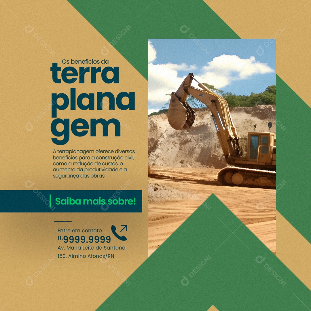 Os Benefícios da Terraplanagem Oferece Diversos Benefícios para a Construção Social Media PSD Editável