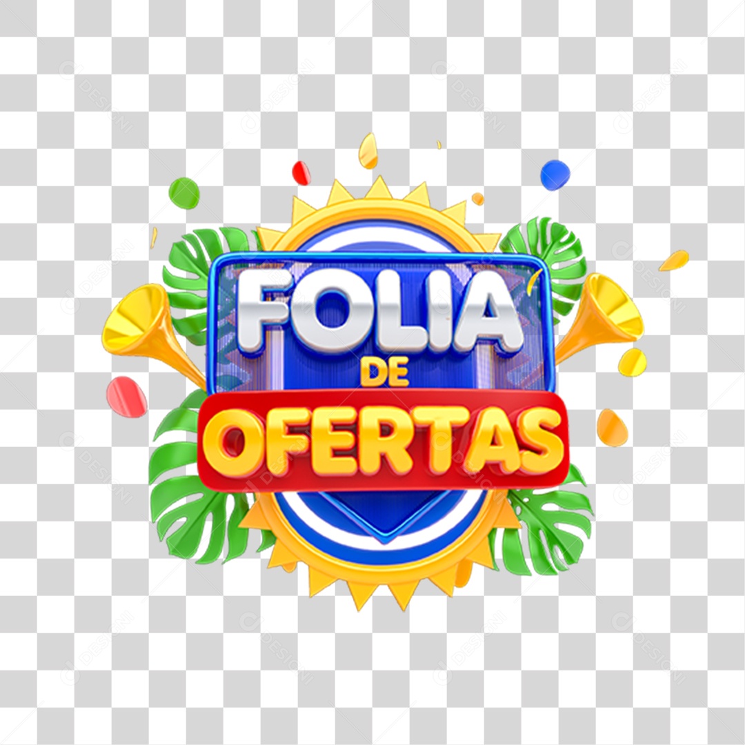 Selo 3D Folia de Ofertas Para Composição PNG Transparente