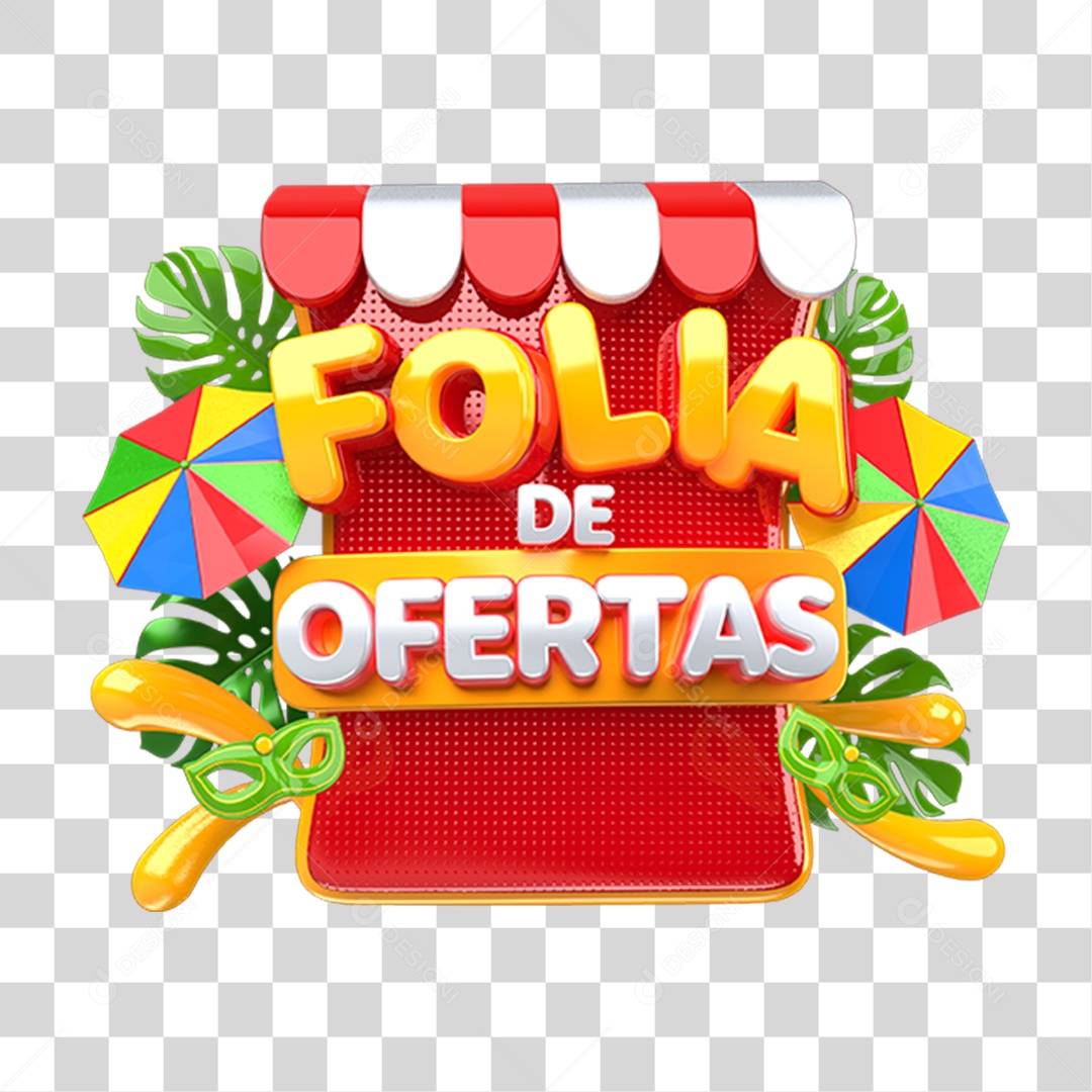 Selo 3D Folia de Ofertas Para Composição PNG Transparente