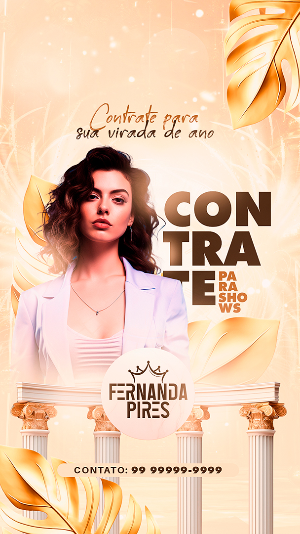 Motion Story Flyer Ano Novo Fernanda Pires Contrate para Sua Virada de Ano Contrate After Effects Editável