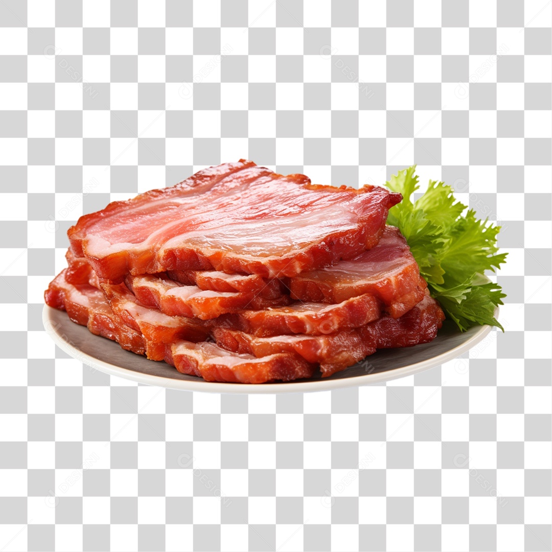 Carnes Assadas em Prato Churrasco PNG Transparente