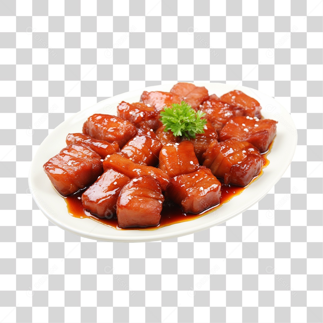 Carnes Assadas em Prato Churrasco PNG Transparente