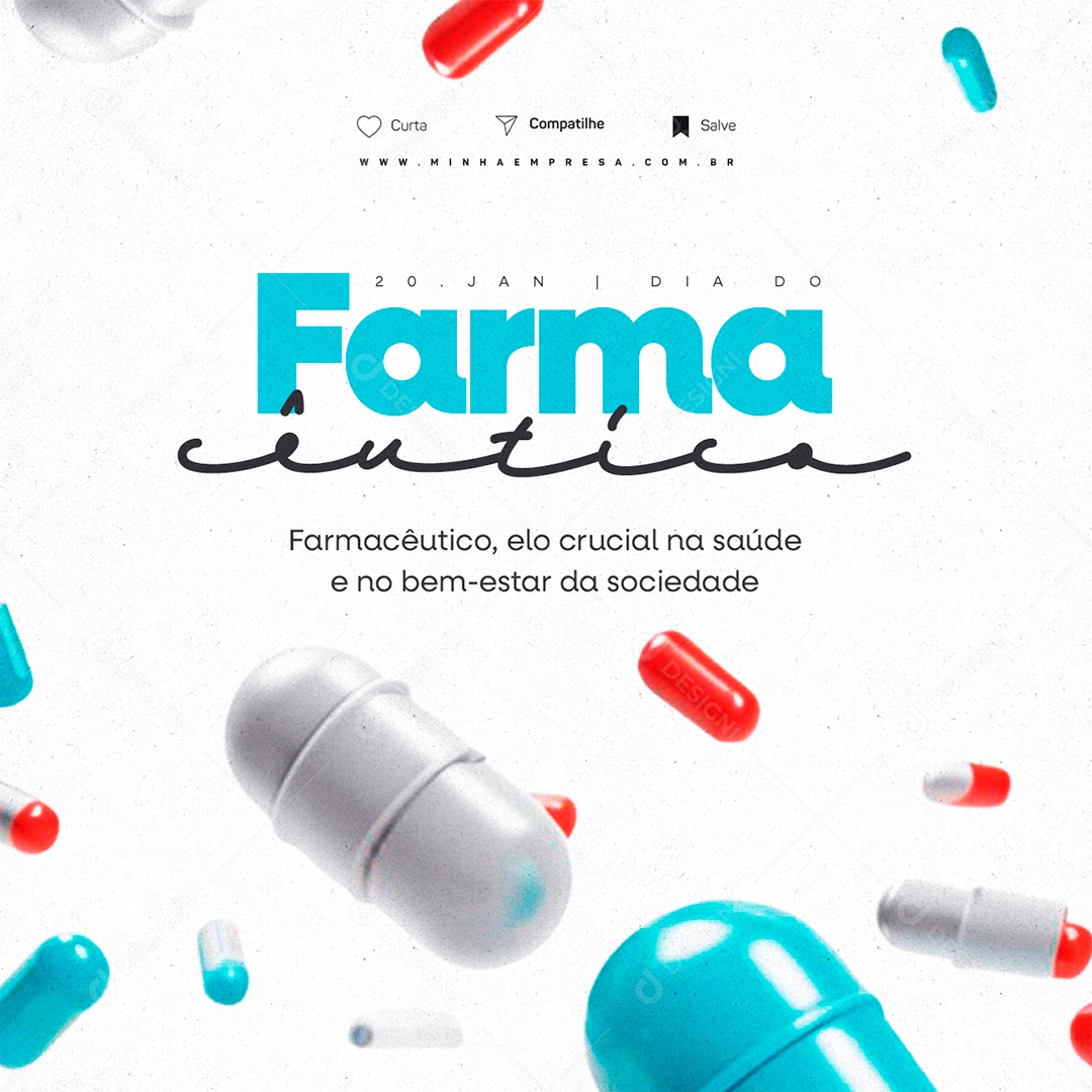 Dia Do Farmacêutico 20 de Janeiro Elo Crucial na Saúde e no Bem Estar Social Media PSD Editável