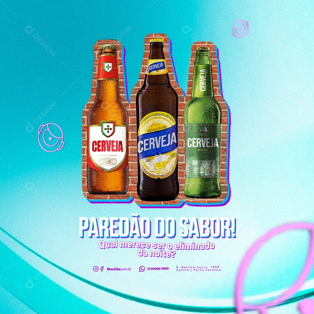 Distribuidora de Bebidas BBB Paredão do Sabor Qual merece ser o eliminado da noite Social Media PSD Editável