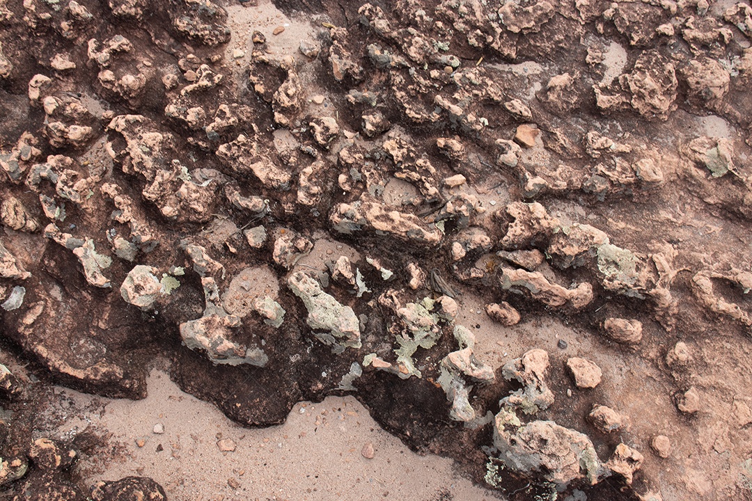 Textura de rocha com diversas pedras proeminentes