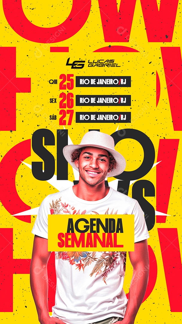 Story Flyer Agenda Semanal Lucas Gabriel Shows Social Media PSD Editável