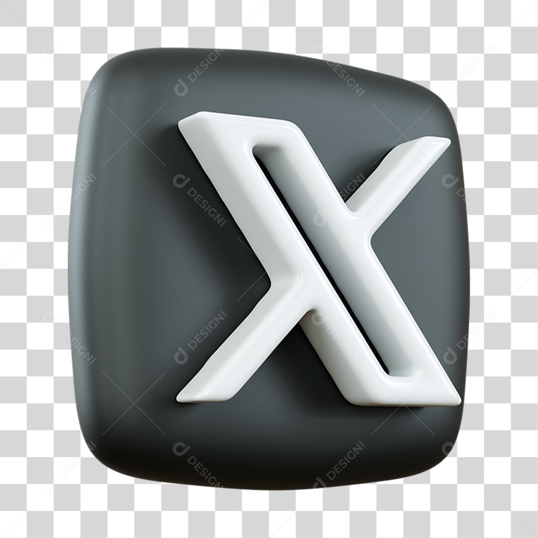 Ícone X do Twitter Elemento 3D para Composição PNG Transparente [download]  - Designi