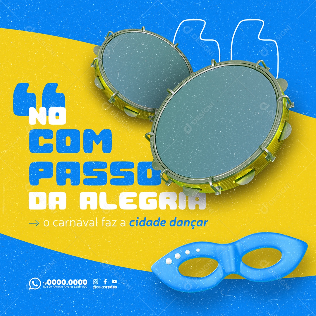 Carnaval Distribuidora de Bebida no com passo da Alegria Social Media PSD Editável