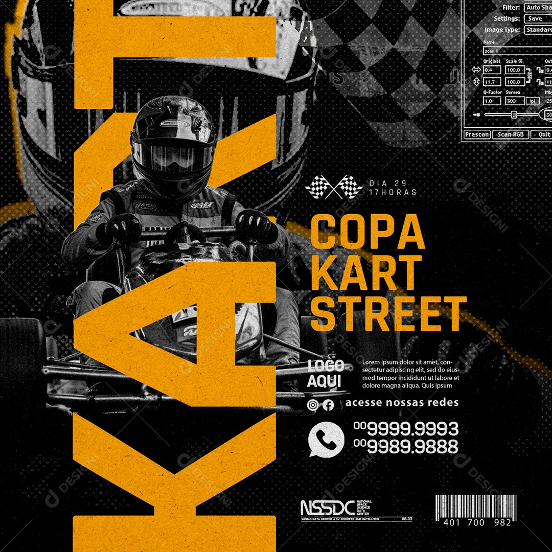 Sports Cup Kart Street Social Media PSD Editable