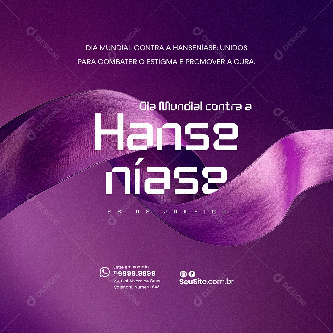 Dia Mundial Contra a Hanseníase 28 De Janeiro Unidos para Combater o Estigma Social Media PSD Editável