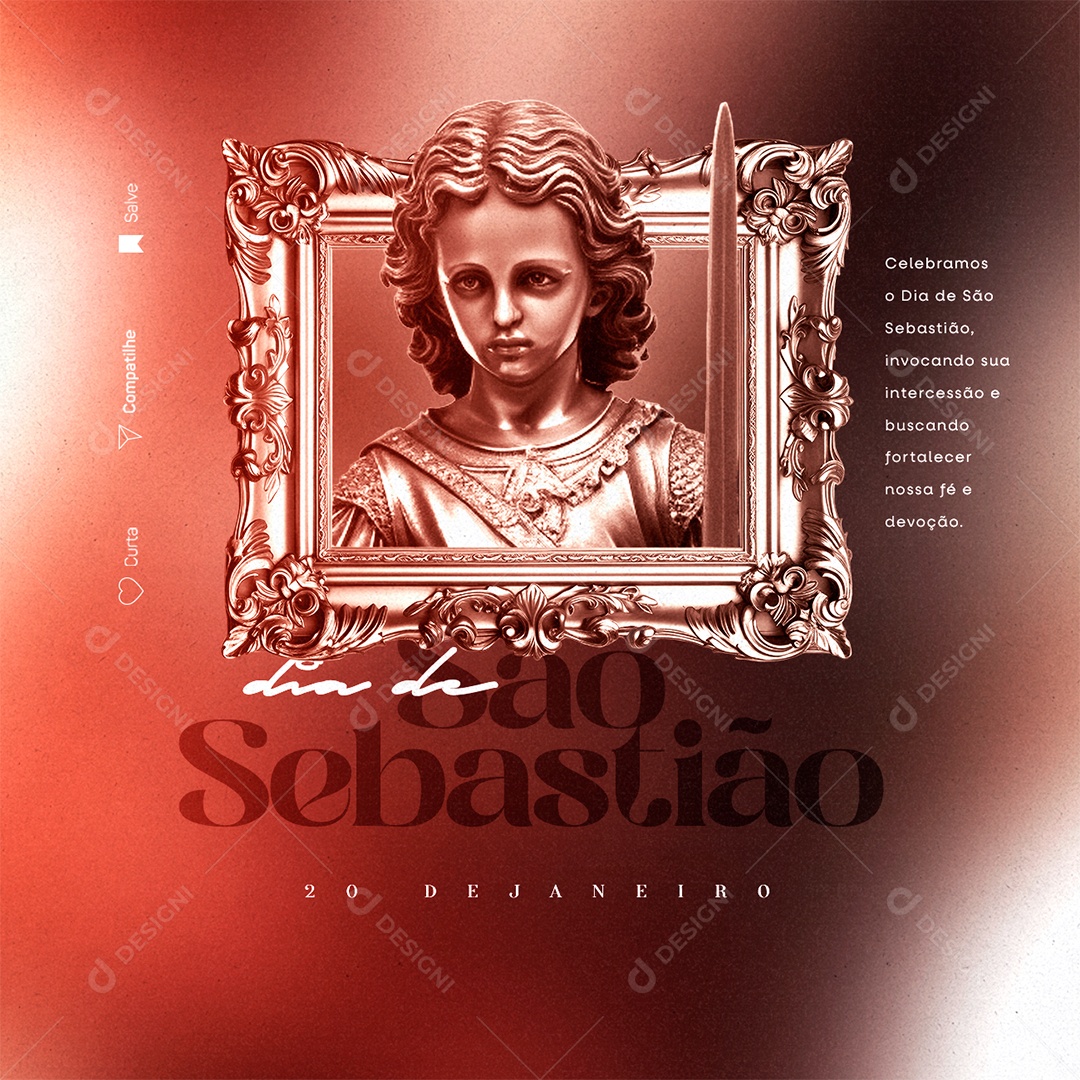 Saint Sebastian's Day January 20 Editable Social Media PSD