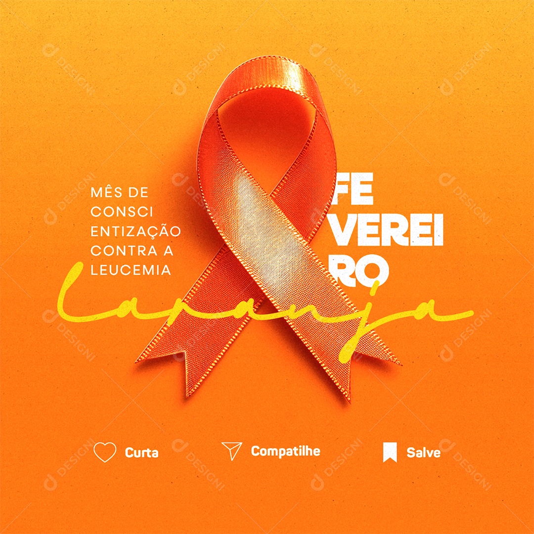 February Orange Leukemia Awareness Month Social Media PSD Editable