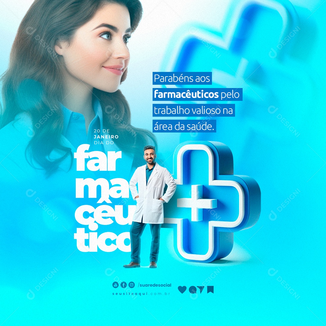 Pharmacist's Day January 20 Congratulations to pharmacists Editable Social Media PSD