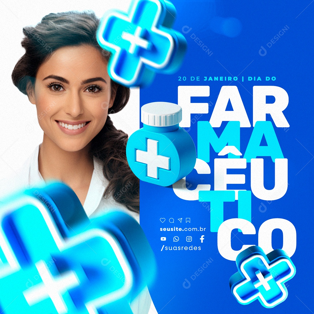 Dia Do Farmacêutico 20 De Janeiro Social Media PSD Editável