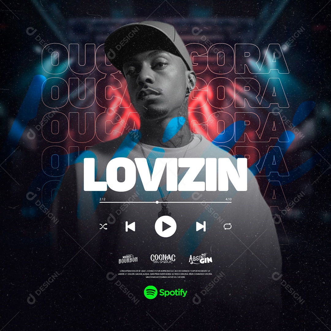 Spotify Ouça Agora Lovizin Social Media PSD Editável