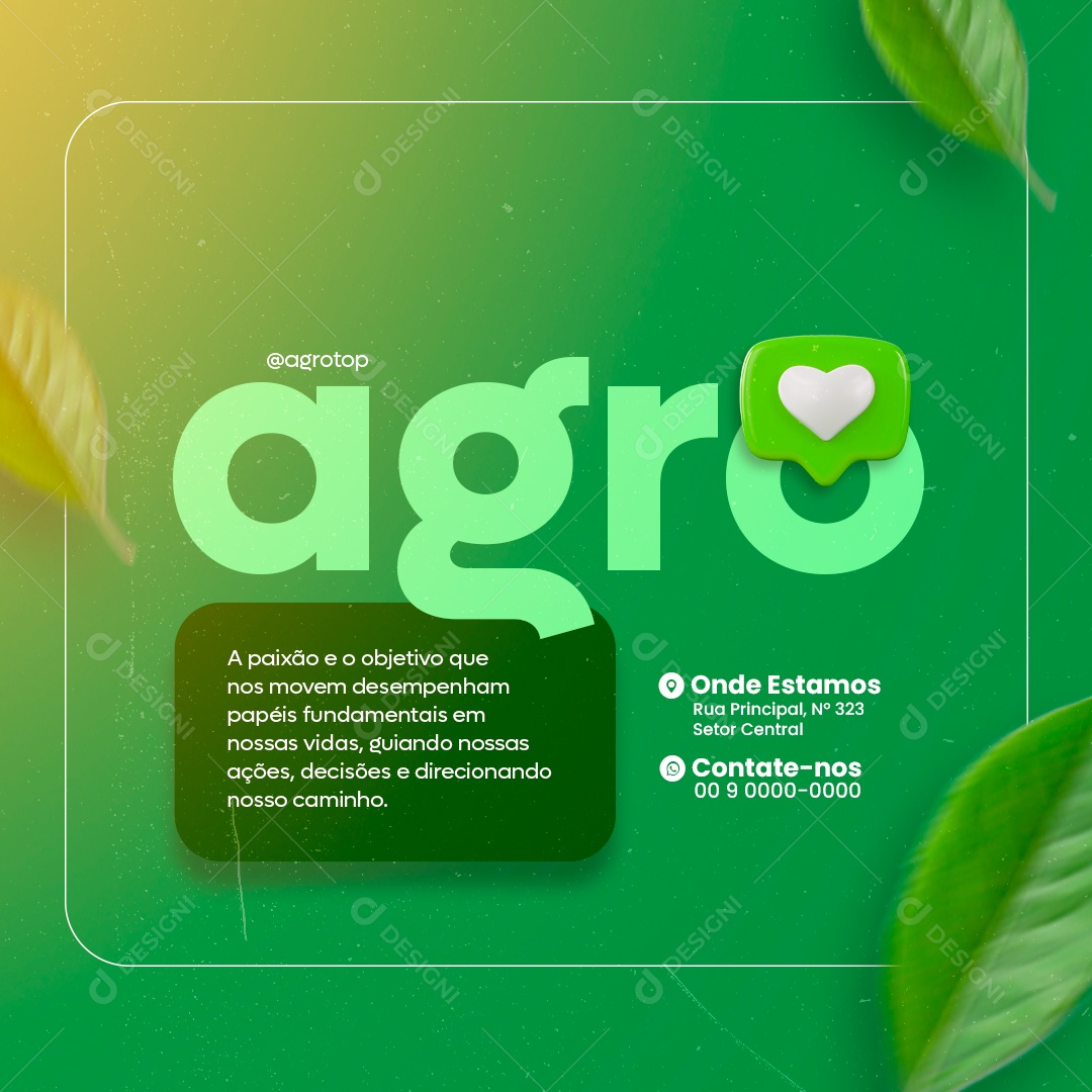 Agronegócios Agro A Paixão e o objetivo Social Media PSD Editável