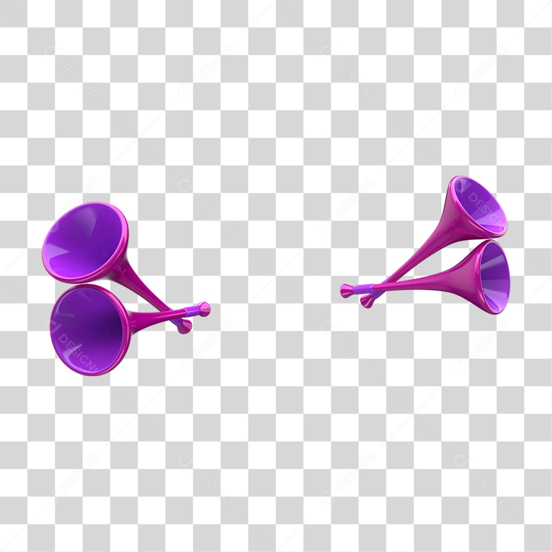 Transparent PNG Carnival Vuvuzela 3D Element