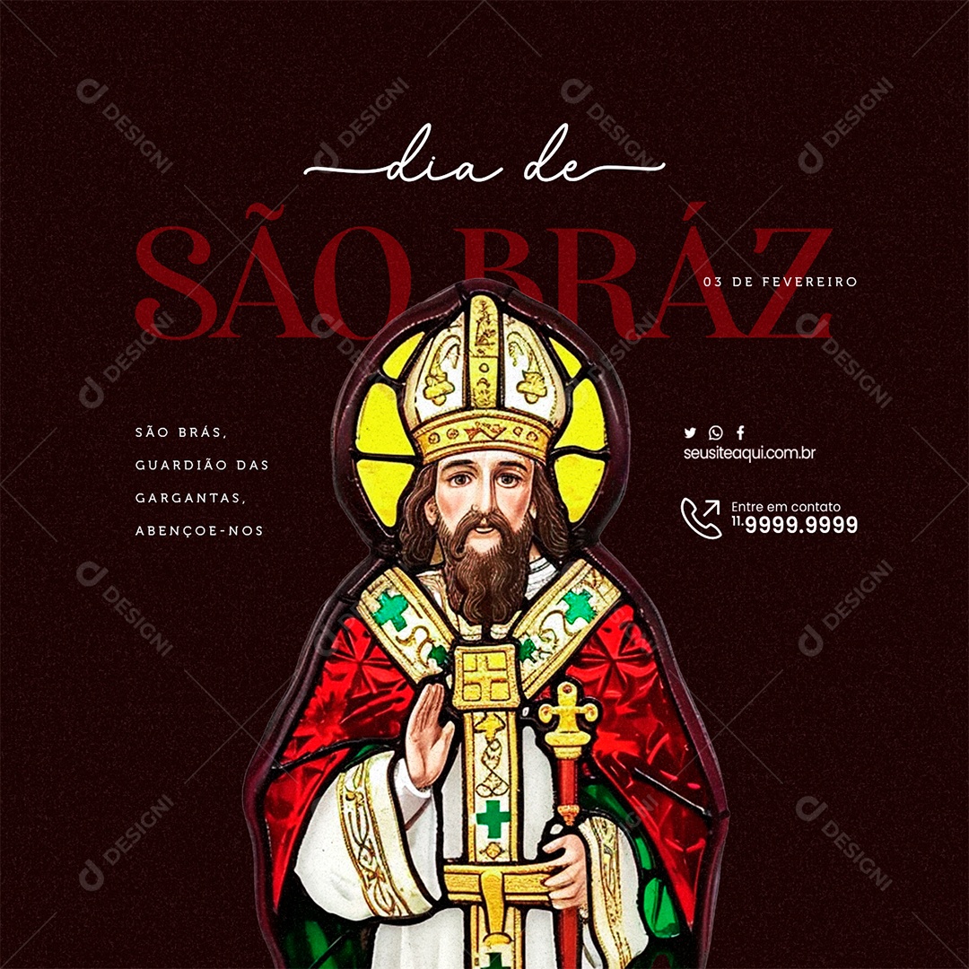 Saint Braz's Day February 3rd Guardian of the Throats Social Media PSD Editable