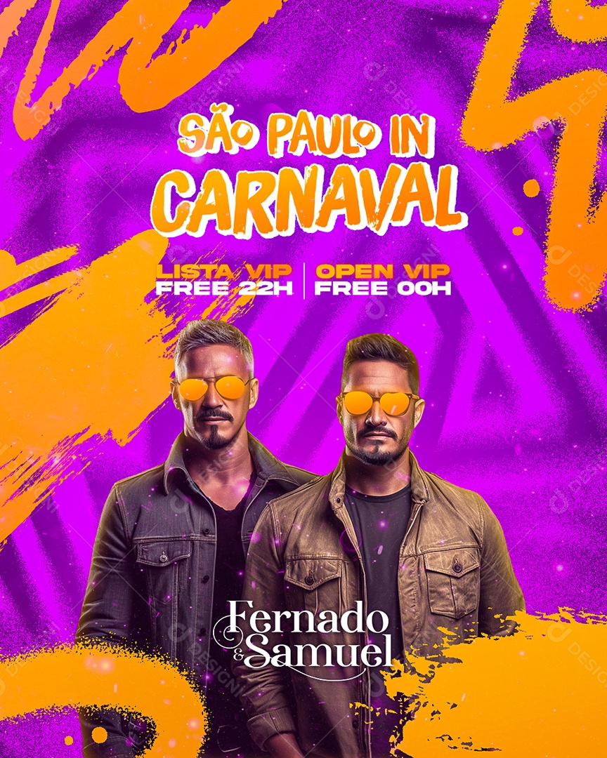 Flyer São Paulo In Carnaval Fernado & Samuel Social Media PSD Editável