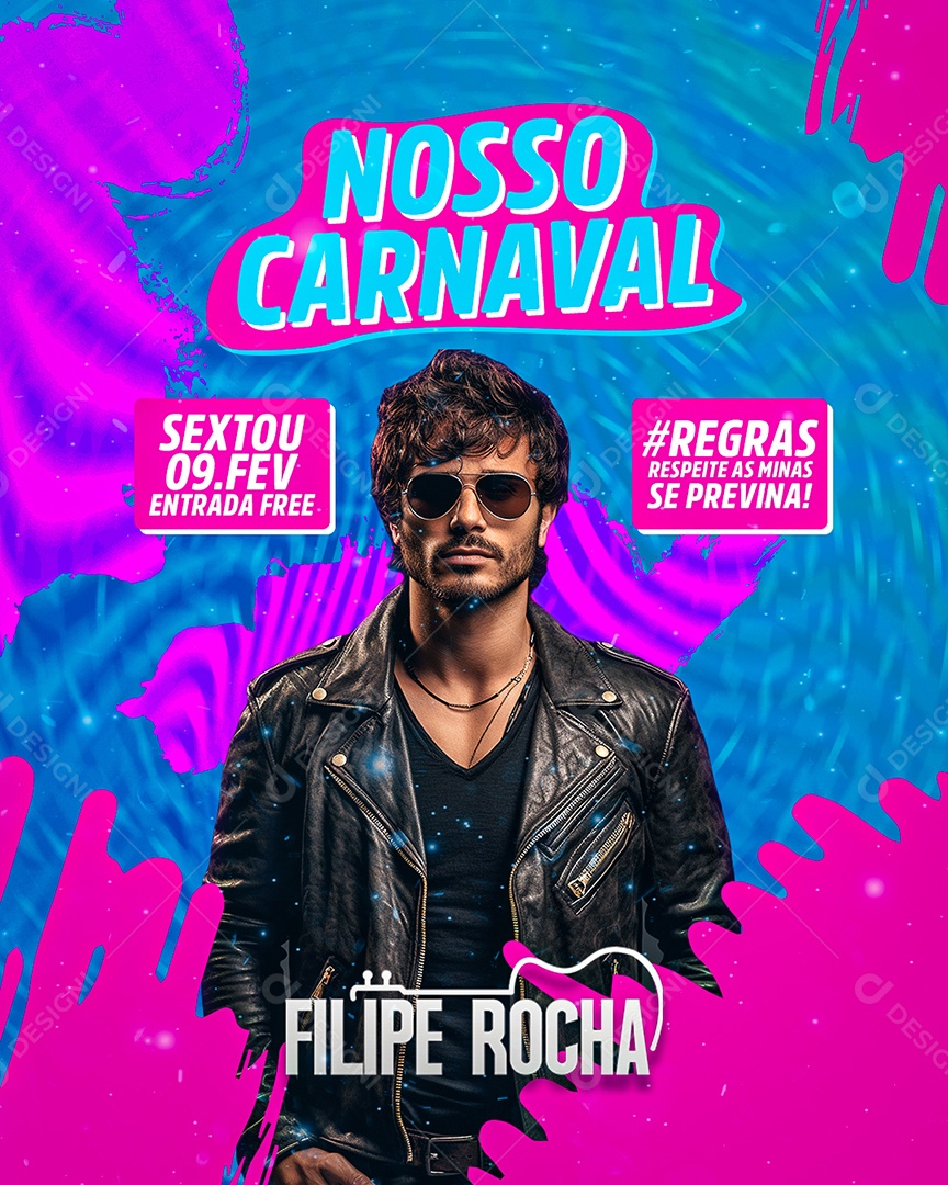 Flyer Nosso Carnaval Filipe Rocha Social Media PSD Editável