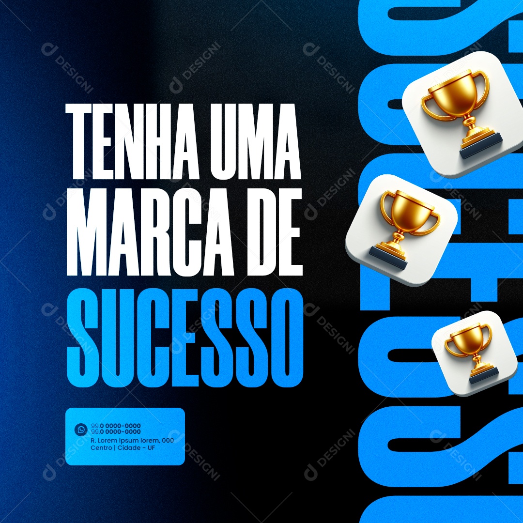 Marketing Digital Tenha uma Marca de Sucesso Social Media PSD Editável