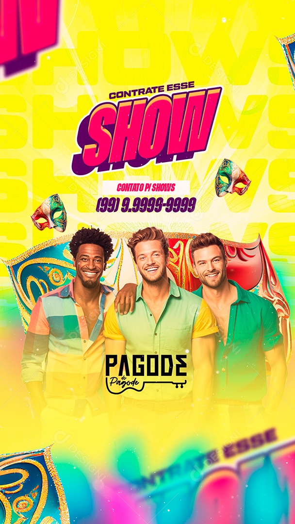 Story Flyer Carnaval Contrate esse Show Pagode do Pagode Social Media PSD Editável