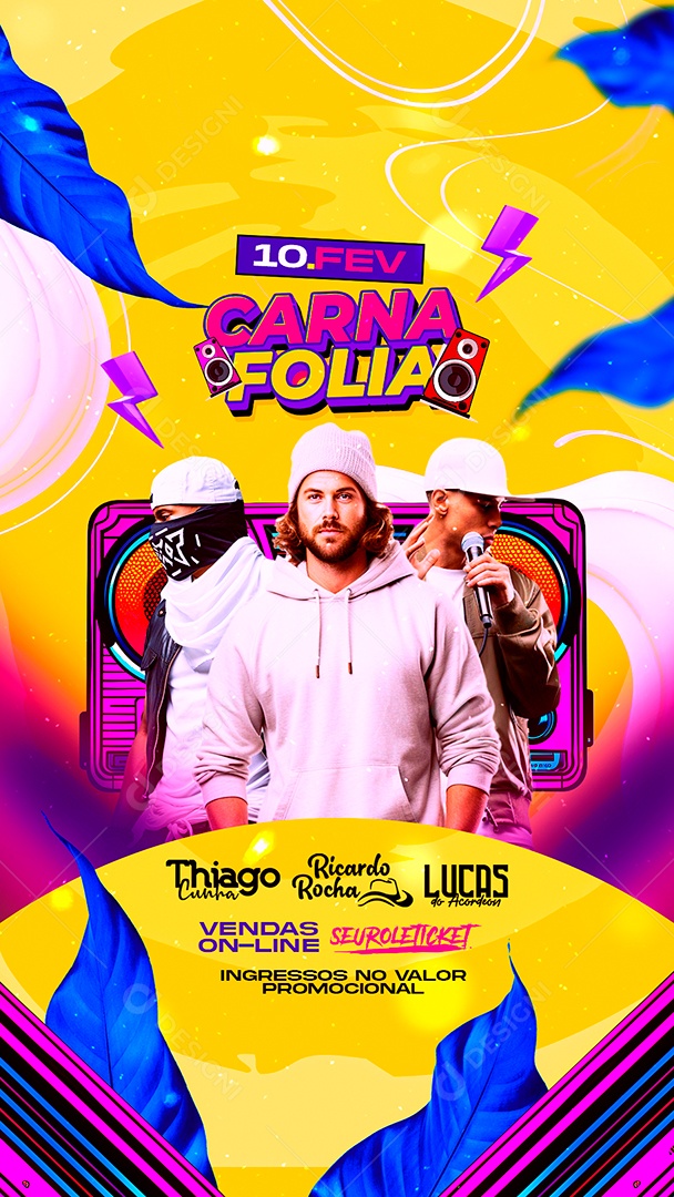 Story Flyer Carna Folia Thiago Cunha Ricardo Rocha Lucas from Acordeon Social Media Editable PSD