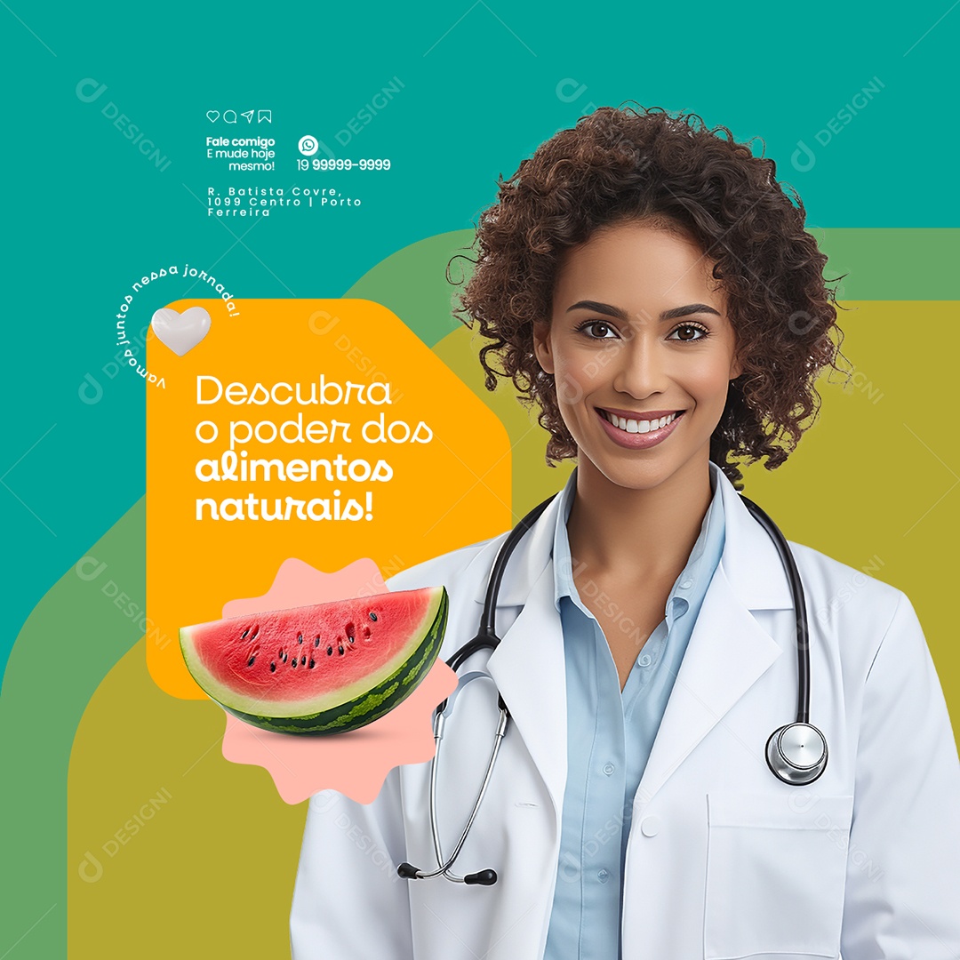 Nutricionista Descubra o poder dos alimentos naturais Social Media PSD Editável