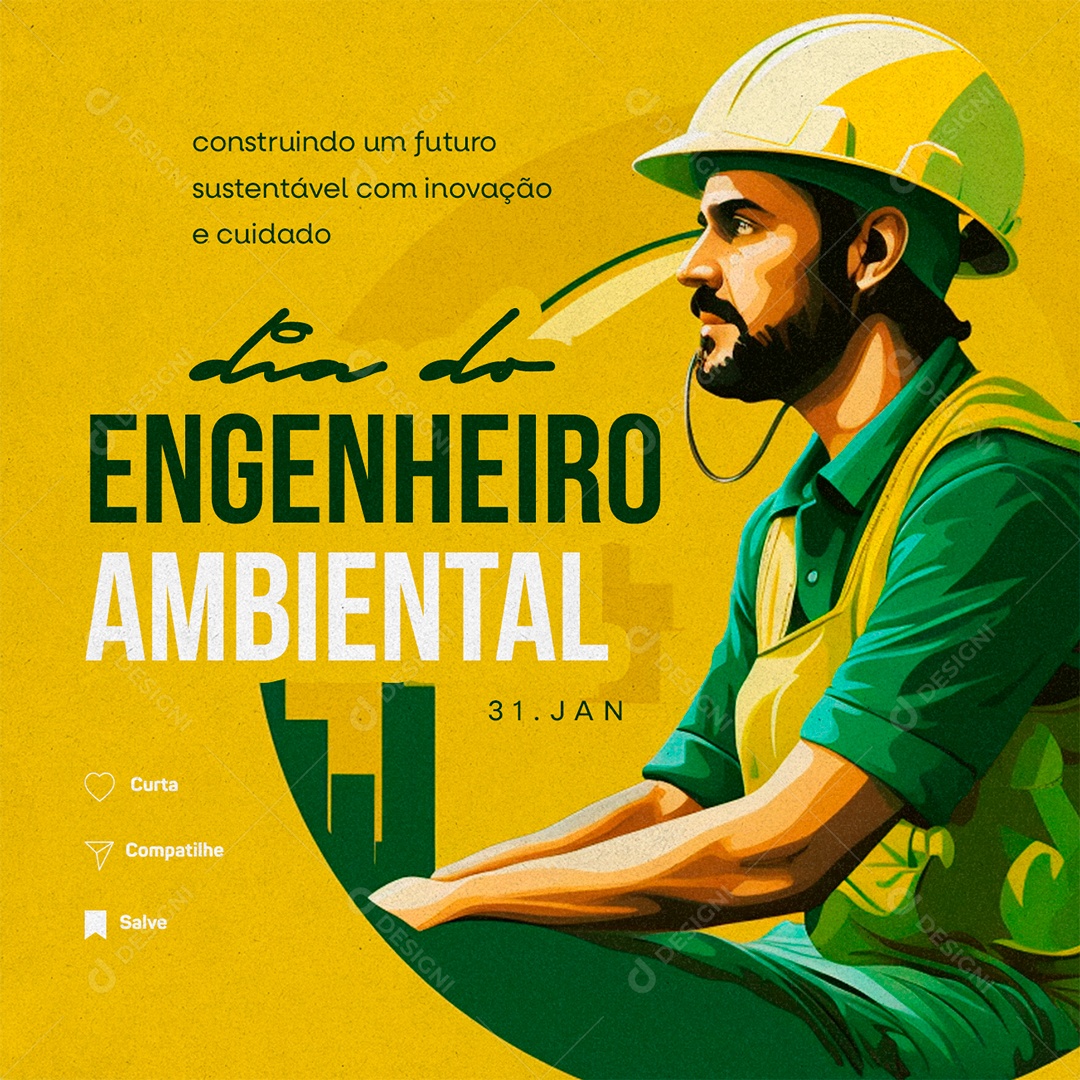 Dia do Engenheiro Ambiental 31 De Janeiro Construindo um futuro Social Media PSD Editável