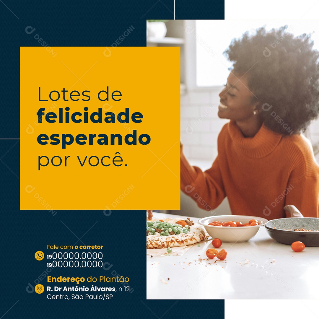 Empreendimento Loteamento Lotes de felicidade esperando por você Social Media PSD Editável