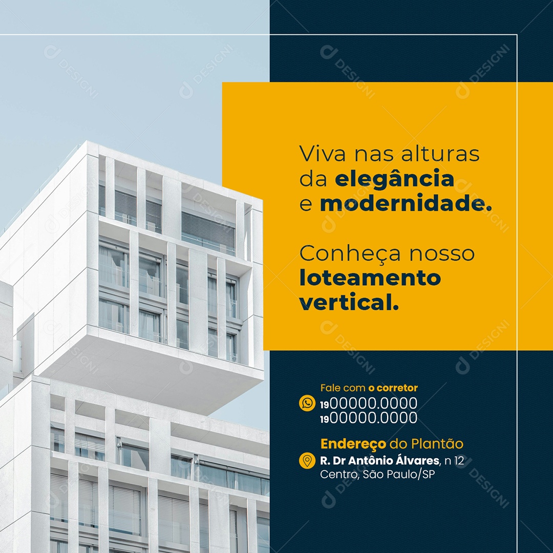 Empreendimento Loteamento Conheça nosso loteamento vertical Social Media PSD Editável