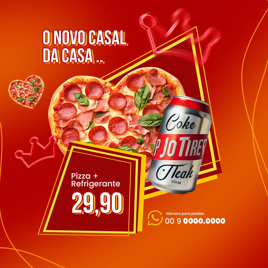 Motion Pizzaria Big Fome O Novo Casal da Casa Pizza Refrigerante Social Media After Effects Editável