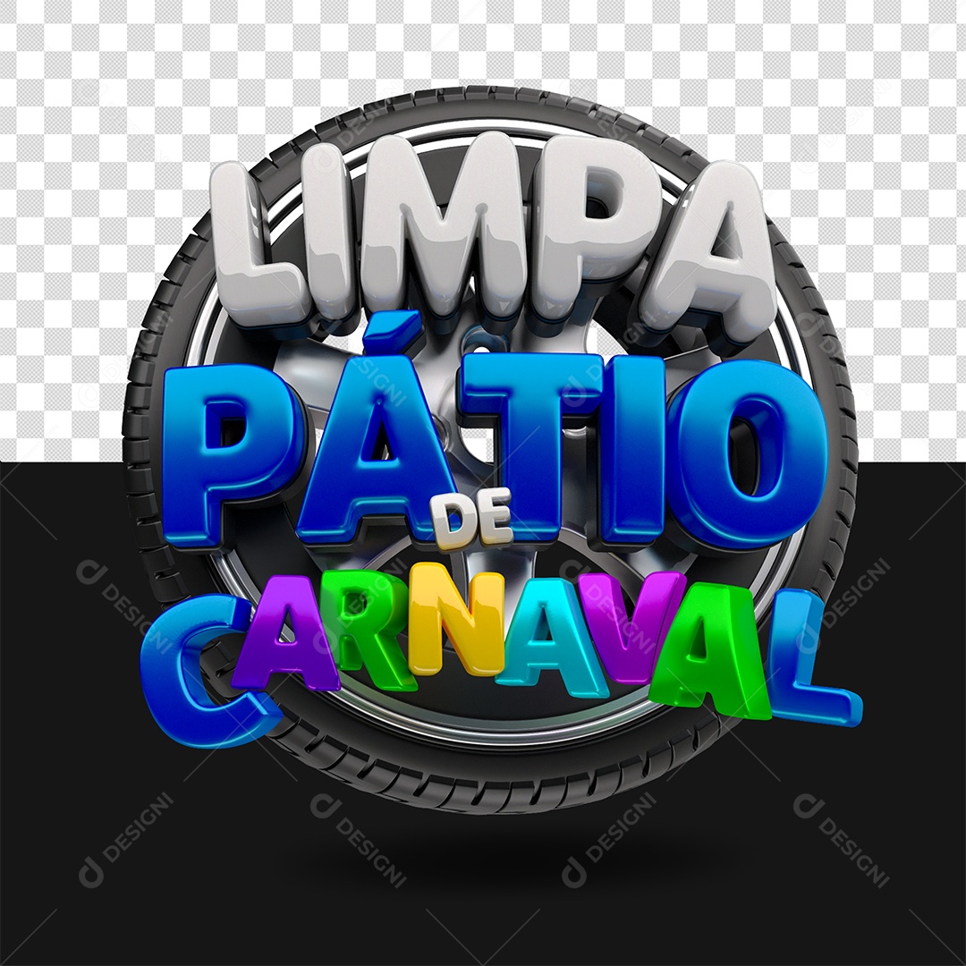 Limpa Pátio De Carnaval Selo 3D Colorido para Composição PSD