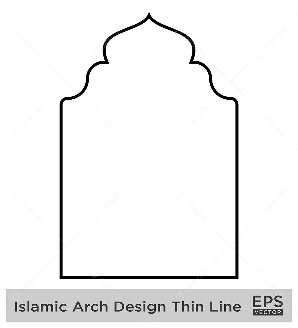 Islamic Arch Model with Contorno Vetor EPS