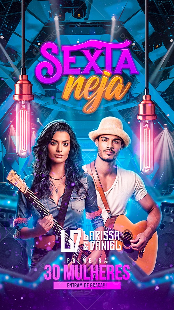 Story Flyer Sexta neja Larissa & Daniel Social Media PSD Editável