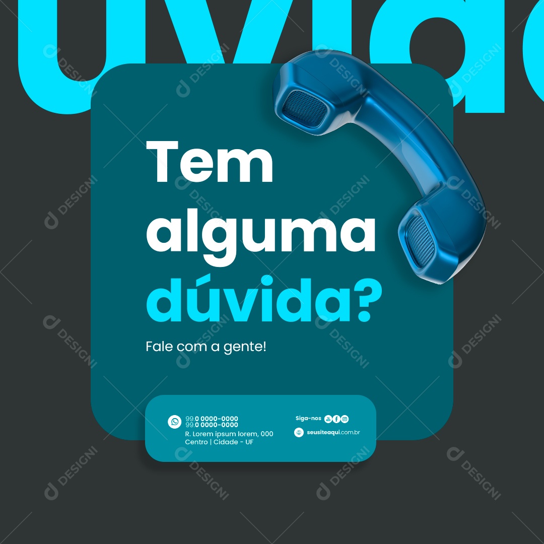 Agencia de Veículos Concessionária Tem alguma dúvida Social Media PSD Editável