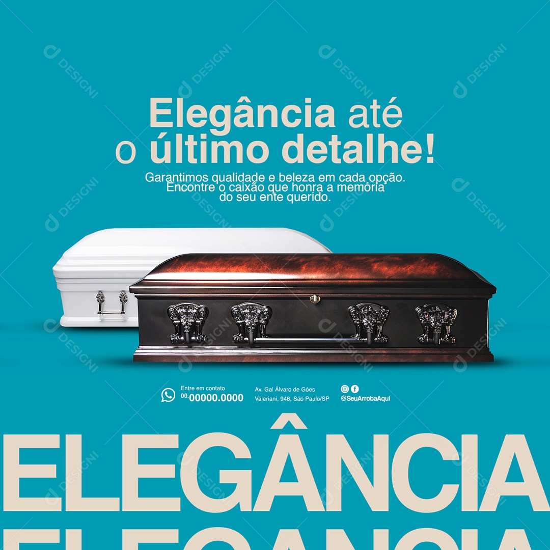 Funerária Elegância até o último detalhe Social Media PSD Editável