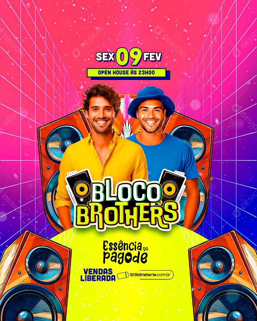 Flyer Carnaval Bloco Brothers Essência Do Pagode Social Media Psd Editável Download Designi 8762