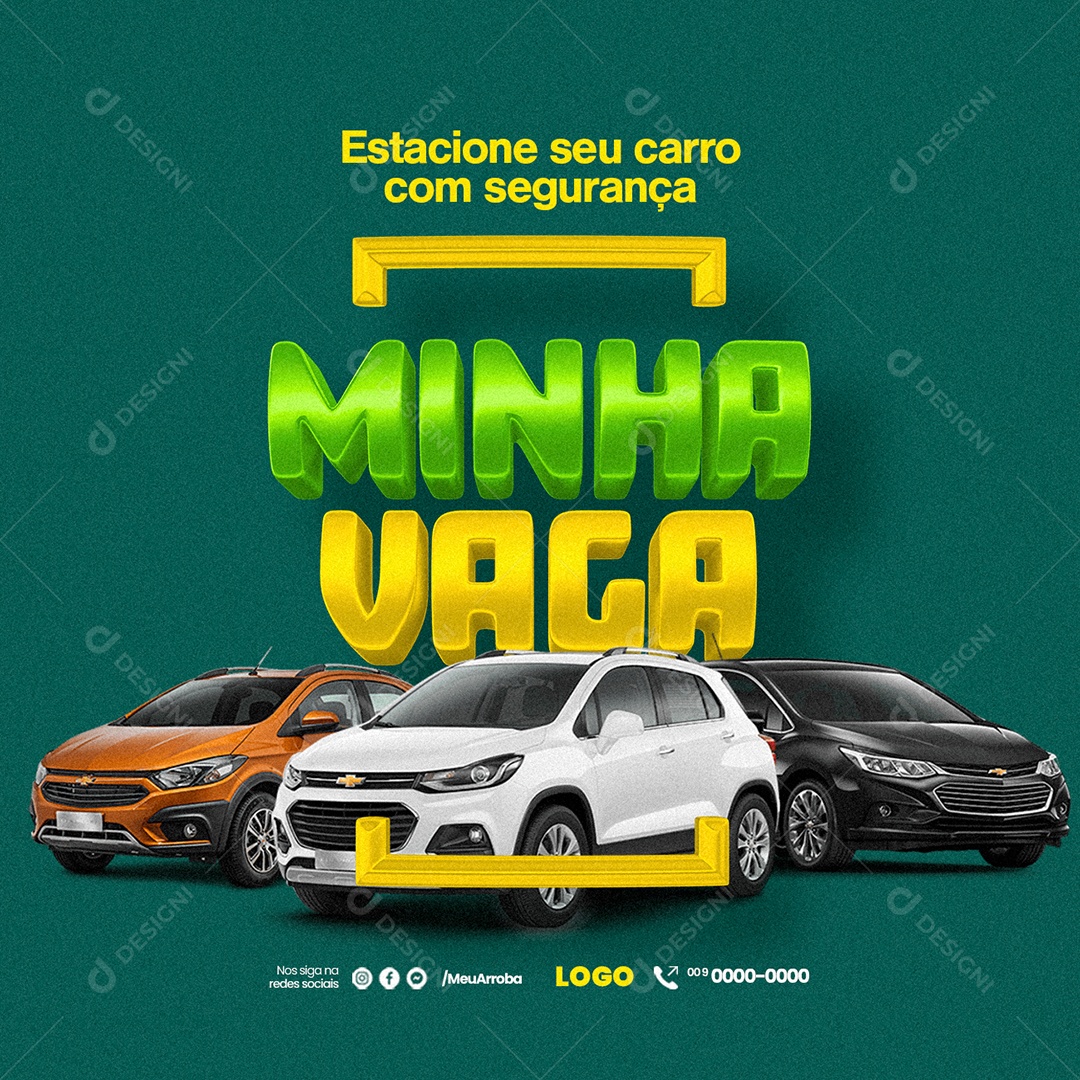 Estacionamento Minha Vaga Estacione seu carro com segurança Social Media PSD Editável