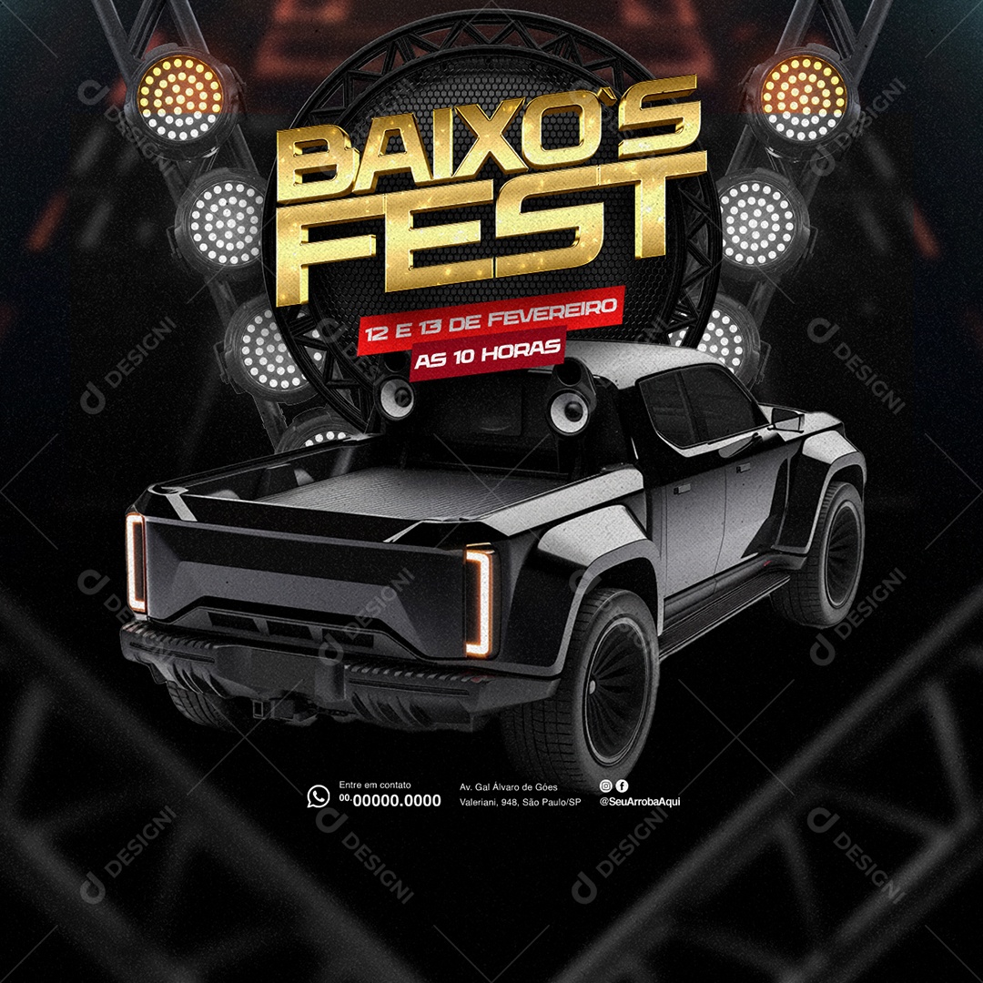 Automotive Sound | Bass | Fest Social Media PSD | Editable